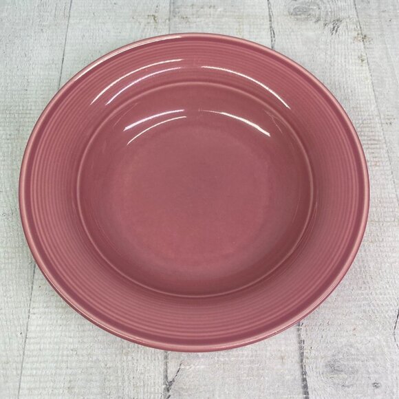 Nancy Calhoun DARK ROSE Japan Solid Color Smooth Stoneware Rim Soup Bowls Set 4 - Picture 8 of 16